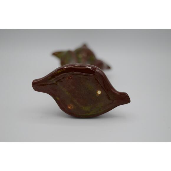 Vintage 1950s Tulip Vase with Variegated Brown and Dark Green Glaze - Picture 15 of 16